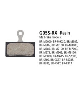 Shimano BR-M7000 Resin Pads & Spring G05S-RX (Per Pair) (Replaces G03S) Box of 25 Pairs