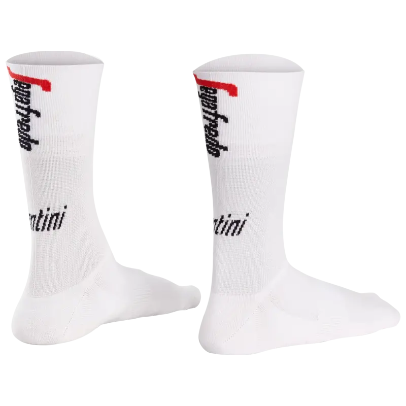 Trek Santini Trek-Segafredo Men's Team Cycling Socks - White/Red