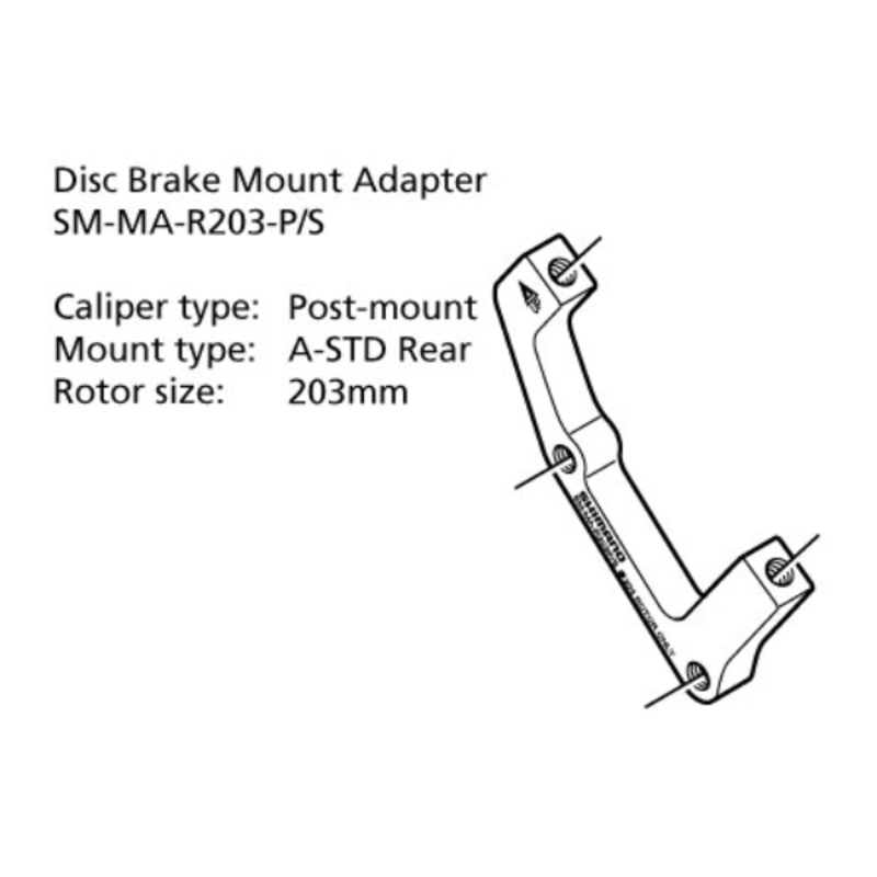 Shimano SM-MA-R203-PS ADAPTER 203mm CALIPER: POST MOUNT: A-STD Rear