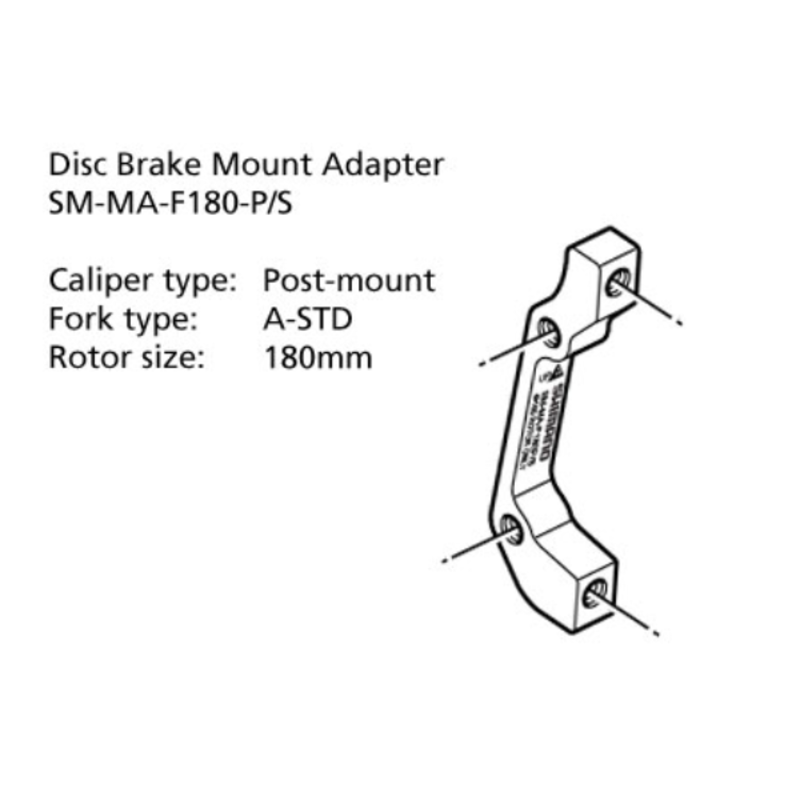 Shimano SM-MA-F180-PS ADAPTER 180mm CALIPER: POST MOUNT: A-STD FRONT