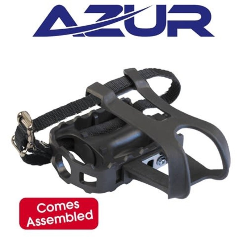 AZUR Pedal - GRIP+ - Toe Clip & Straps - 9/16"