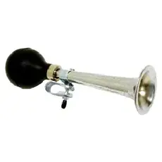 BIKELANE AIR HORN 22cm Silver With Black Rubber Bulb