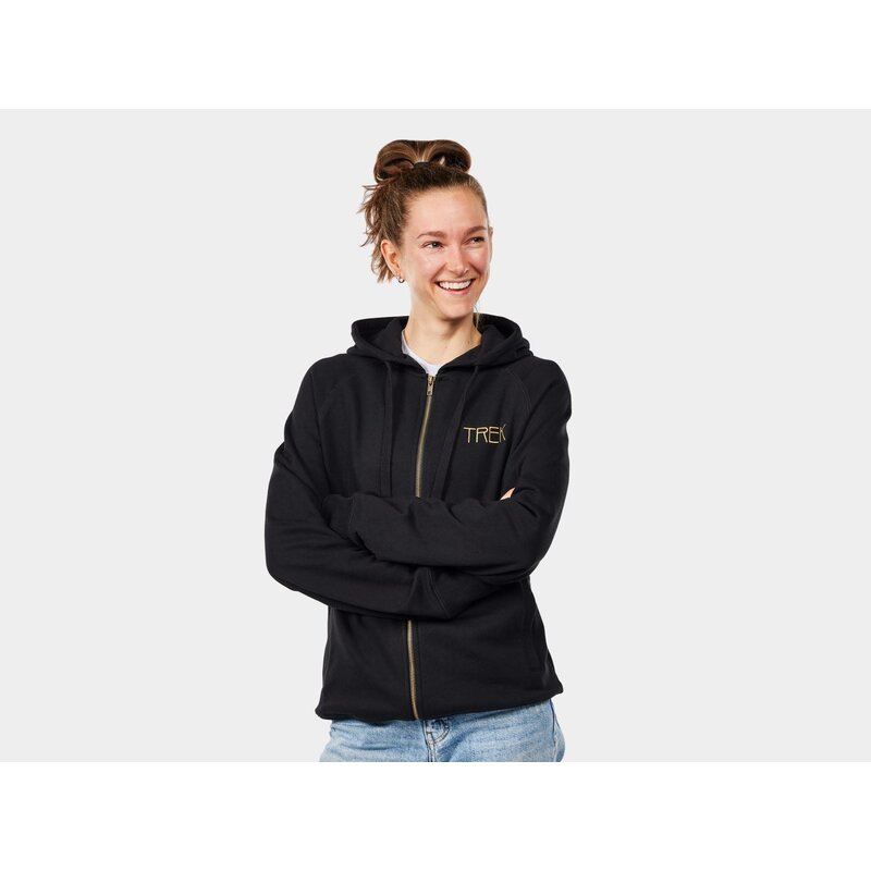 Trek Trek Vintage Logo Zip-Up Unisex Hoodie Black