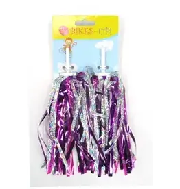 Bikes-up STREAMERS Laser Finish with Beads Silver and Purple
