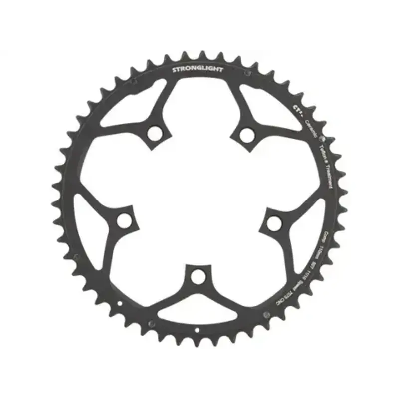 Chainring - Road "Stronglight", 50T, 7075 CNC Black CT2 - 110mm BCD, 5 Hole for 10/11 Spd