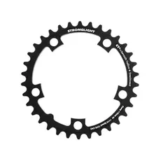 Chainring - Road "Stronglight", 34T, 7075 CNC Black CT2 - 110mm BCD, 5 Hole for 10/11 Spd