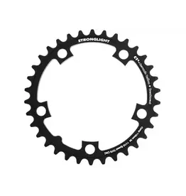 Chainring - Road "Stronglight", 34T, 7075 CNC Black CT2 - 110mm BCD, 5 Hole for 10/11 Spd
