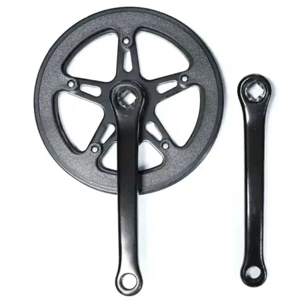 Chainwheel Set 170mm x 3/32 x 40T, Steel with Double Plastic Guard, Diamond Taper - Black