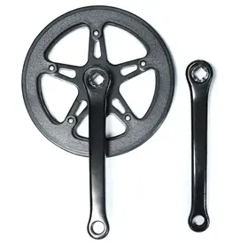 Chainwheel Set 170mm x 3/32 x 40T, Steel with Double Plastic Guard, Diamond Taper - Black