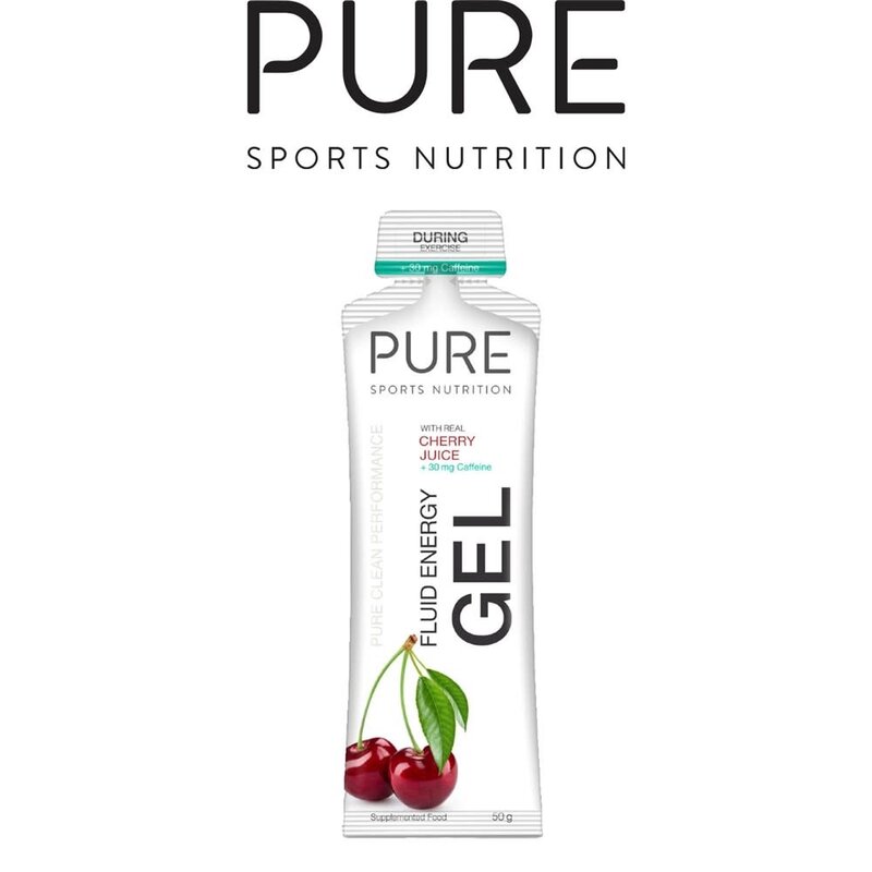 PURE Pure Fluid Energy Gel - Cherry with 30mg Caffeine 50g (Each)
