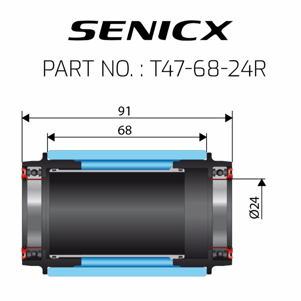 Senicx T47-68 Senicx Bottom Bracket ∅24