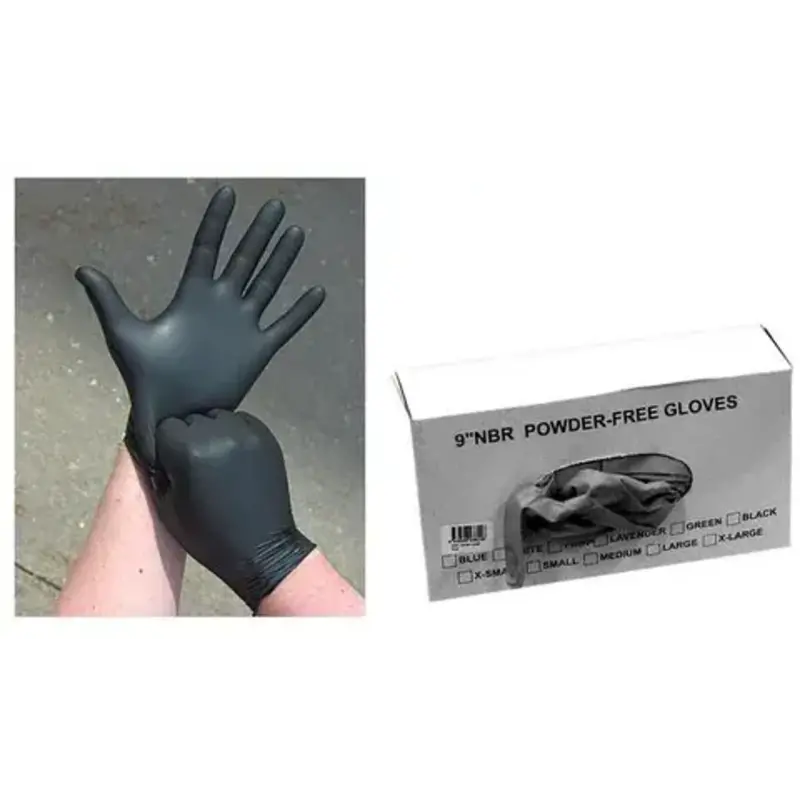 Workshop Gloves Extra Large, NBR, 100/box Black