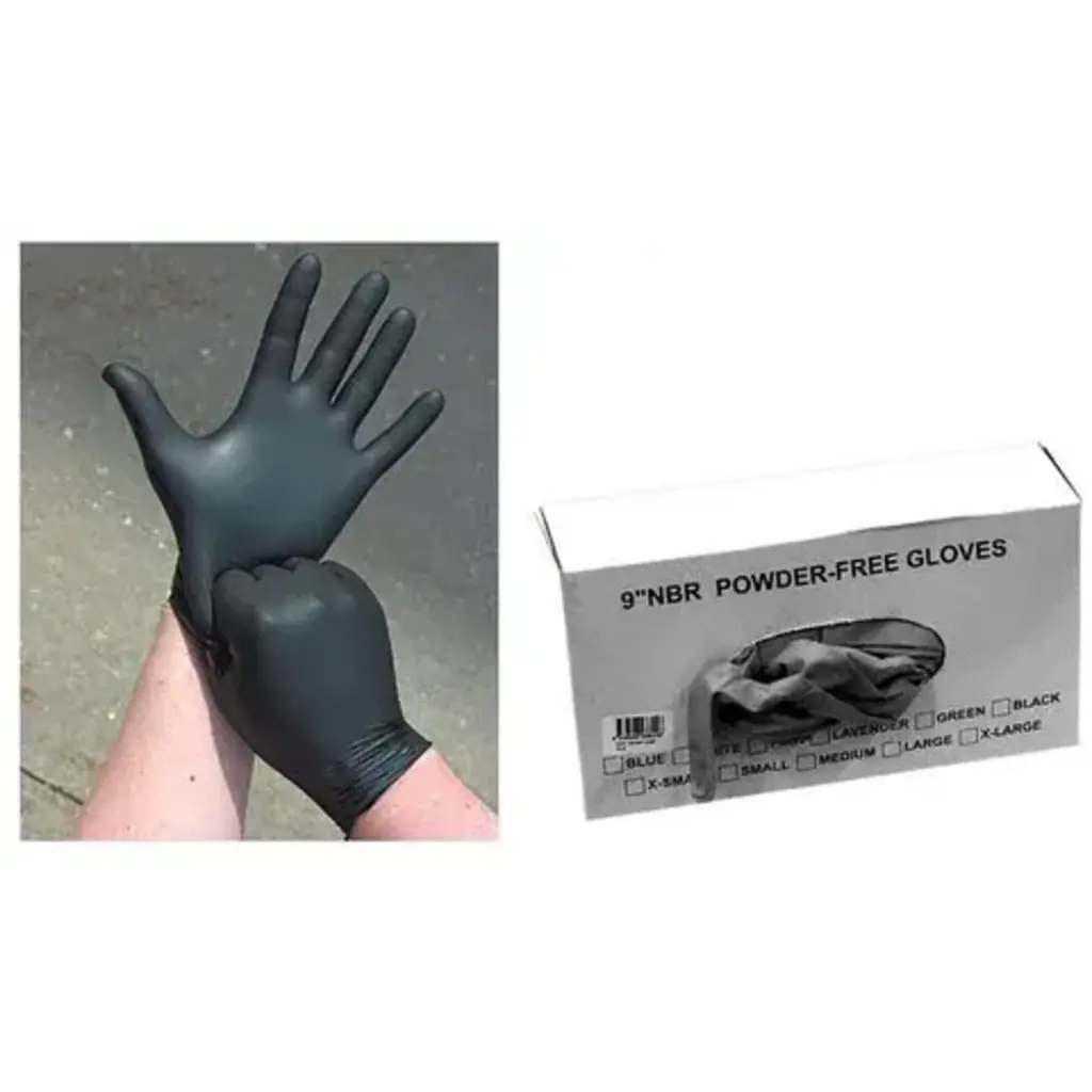 Workshop Gloves Extra Large, NBR, 100/box Black