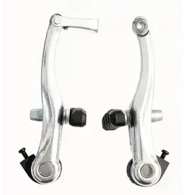 V Brake Set, 110mm Arms, Alloy, Dual Spring Tension (Front & Rear) - Silver