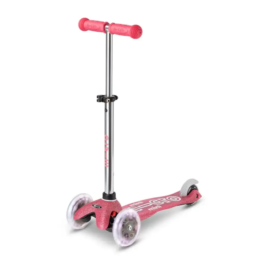 Micro Mini Micro Deluxe Glitter LED 3 Wheel Scooter - Pink