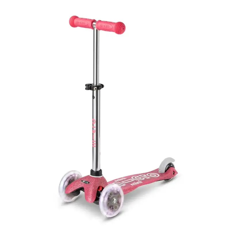 Micro Mini Micro Deluxe Glitter LED 3 Wheel Scooter - Pink