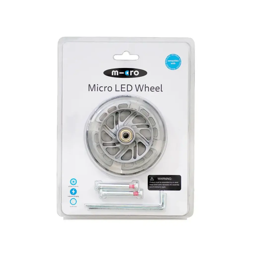 Micro Micro 120mm LED wheel set - Grey Hub