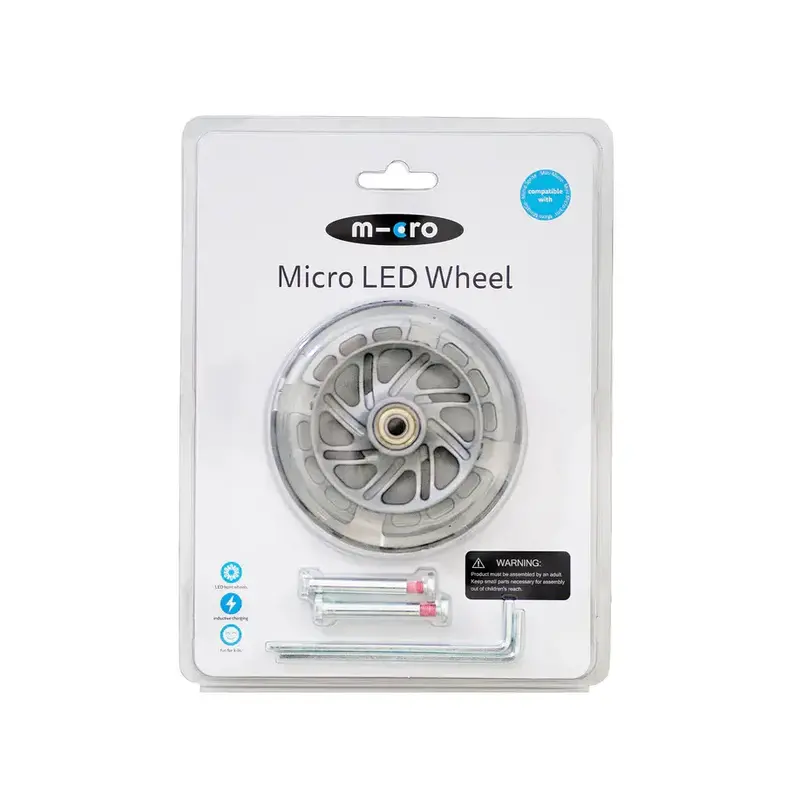 Micro Micro 120mm LED wheel set - Grey Hub