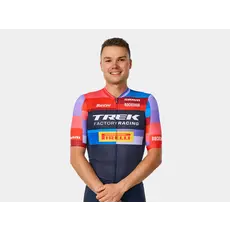 Trek Santini Trek Factory Racing Men’s Team Replica Cycling Jersey - Dark Blue