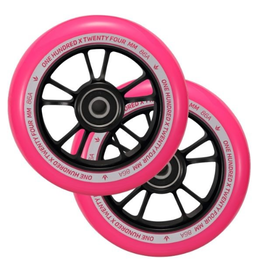 Envy Scooter Wheels 100mm, Pair -Black/Pink