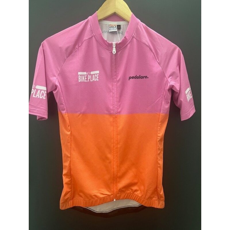 Pedalare Pedalare X TBP Orange/Pink Block Custom Jersey Men's -