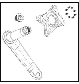 Crank Arm Bolt Kit Self-extracting M18/M30 DUB STEEL Blk