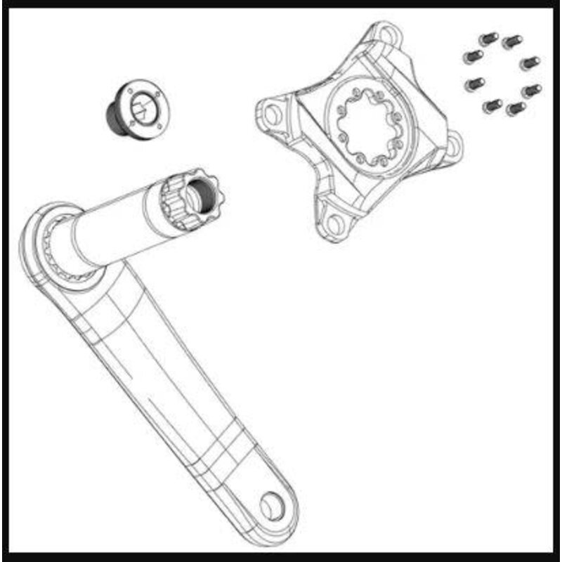 Crank Arm Bolt Kit Self-extracting M18/M30 DUB STEEL Blk