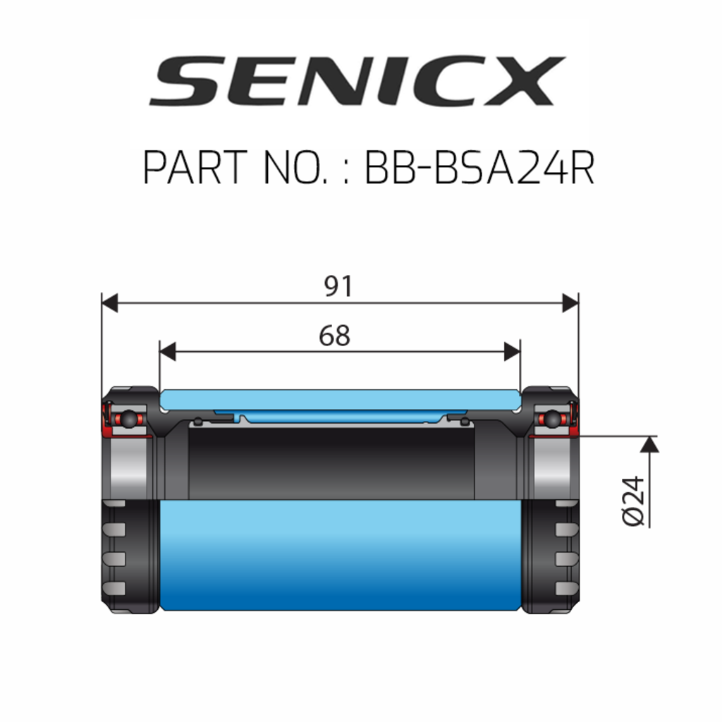 BSA Bottom Bracket ∅24 (ROAD-68MM)