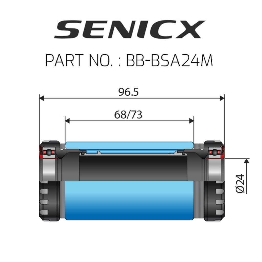 BSA Bottom Bracket ∅24 (MTB-73MM)