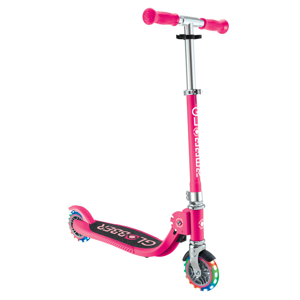 Globber Globber FLOW FOLDABLE JUNIOR with lights - Pastel Pink/ Fuchsia