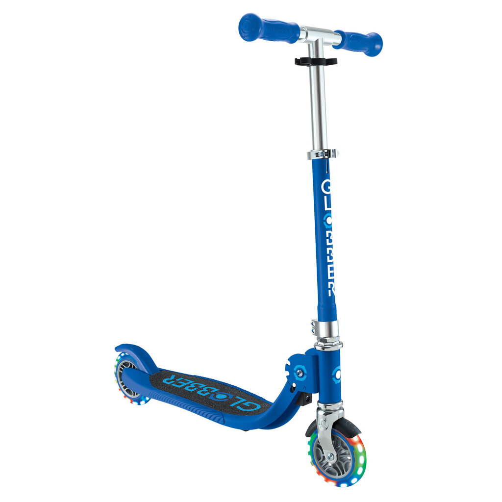 Globber Globber FLOW FOLDABLE JUNIOR with lights - Navy Blue/ Sky Blue