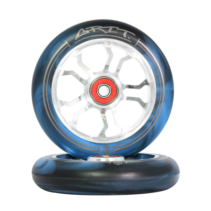 Grit Grit 110mm Wheel Silver/ Blue Black Swirl (pair)