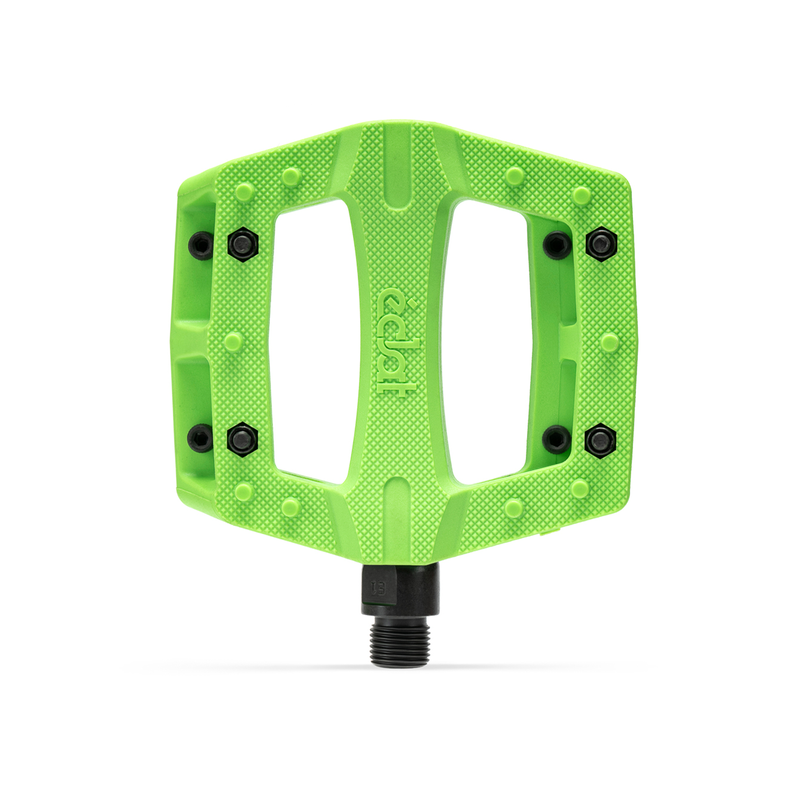 ECLAT ECLAT Contra Pedals - 9/16" Spindle - Removeable Pins Both Sides NEON GREEN
