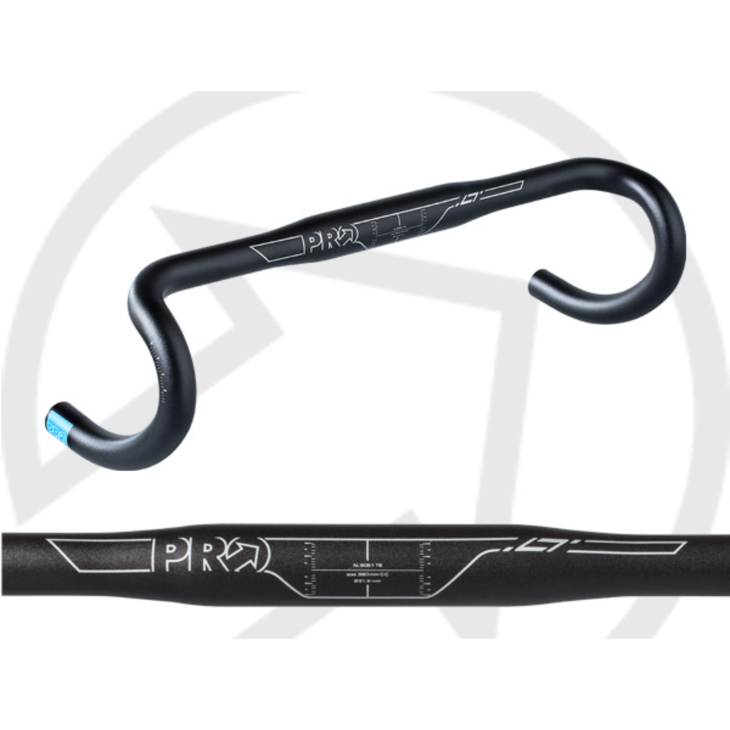 PRO ROAD BAR - LT COMPACT BLACK 40cm 31.8mm DROP:125 REACH:70
