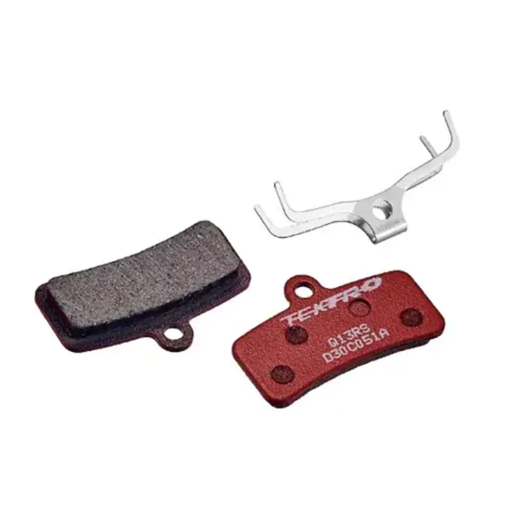TEKTRO Disc brake pads, TEKTRO, Mod. Q13RS, for 4 piston, w/return spring, red semi metallic organic - 5mm Thick Pad