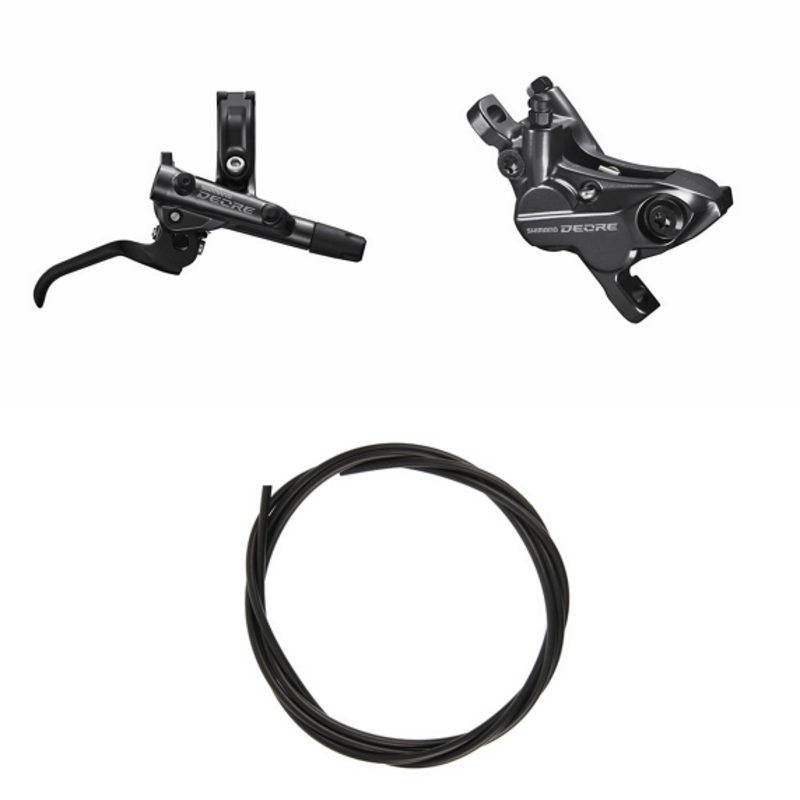 Shimano SHIMANO DEORE Brake (Kit) BRM6120KTBLM6100 Right / front Resin without fin Without adapter for post mount fork 1000 (black)