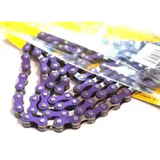YBN CHAIN 1/2 x 1/8 x 112L, Single Speed, Nickel, Purple/Silver  (YBN S-410)