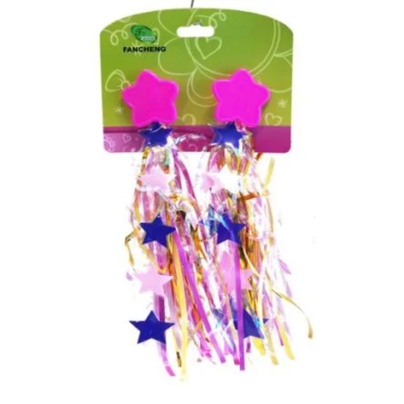 Tour Series Handlebar Streamers Laser Finish with Stars (Pink, Purple, Yellow) 'Princess Story'