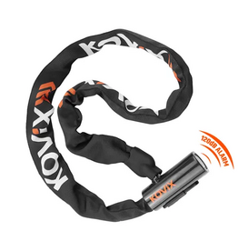 KOVIX ALARM CHAIN LOCK, 8mm x 1200mm, built-in 120dB anti-theft alarm, suitable for bikes & scooters, includes CR2 battery
