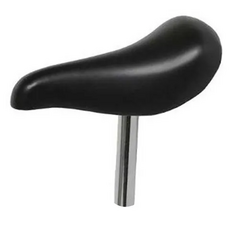 Black saddle 22.2mm x 120mm chrome seat post -  fits 12" bikes