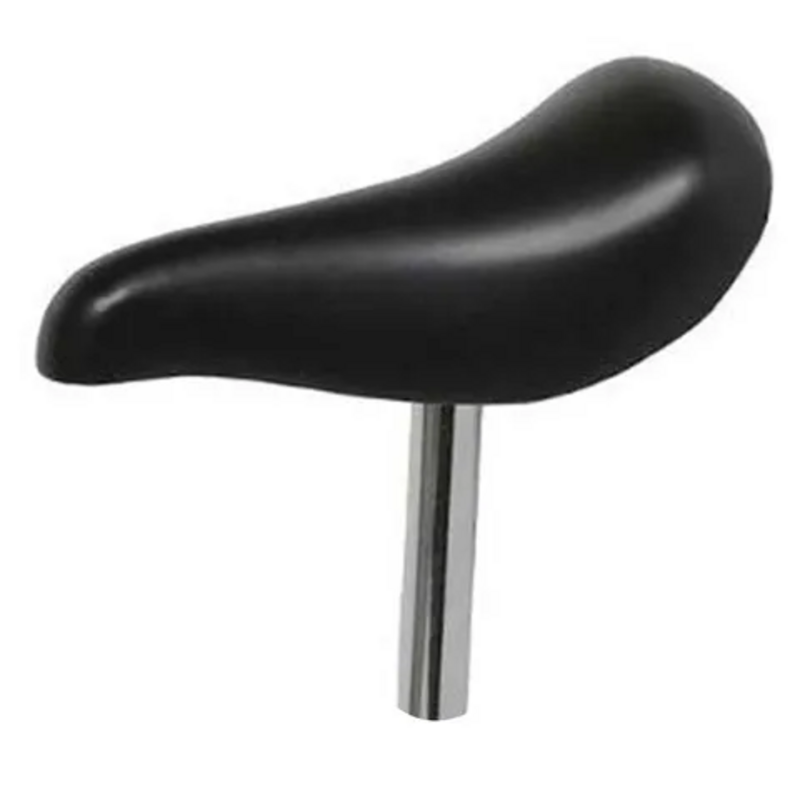 Black saddle 22.2mm x 120mm chrome seat post -  fits 12" bikes