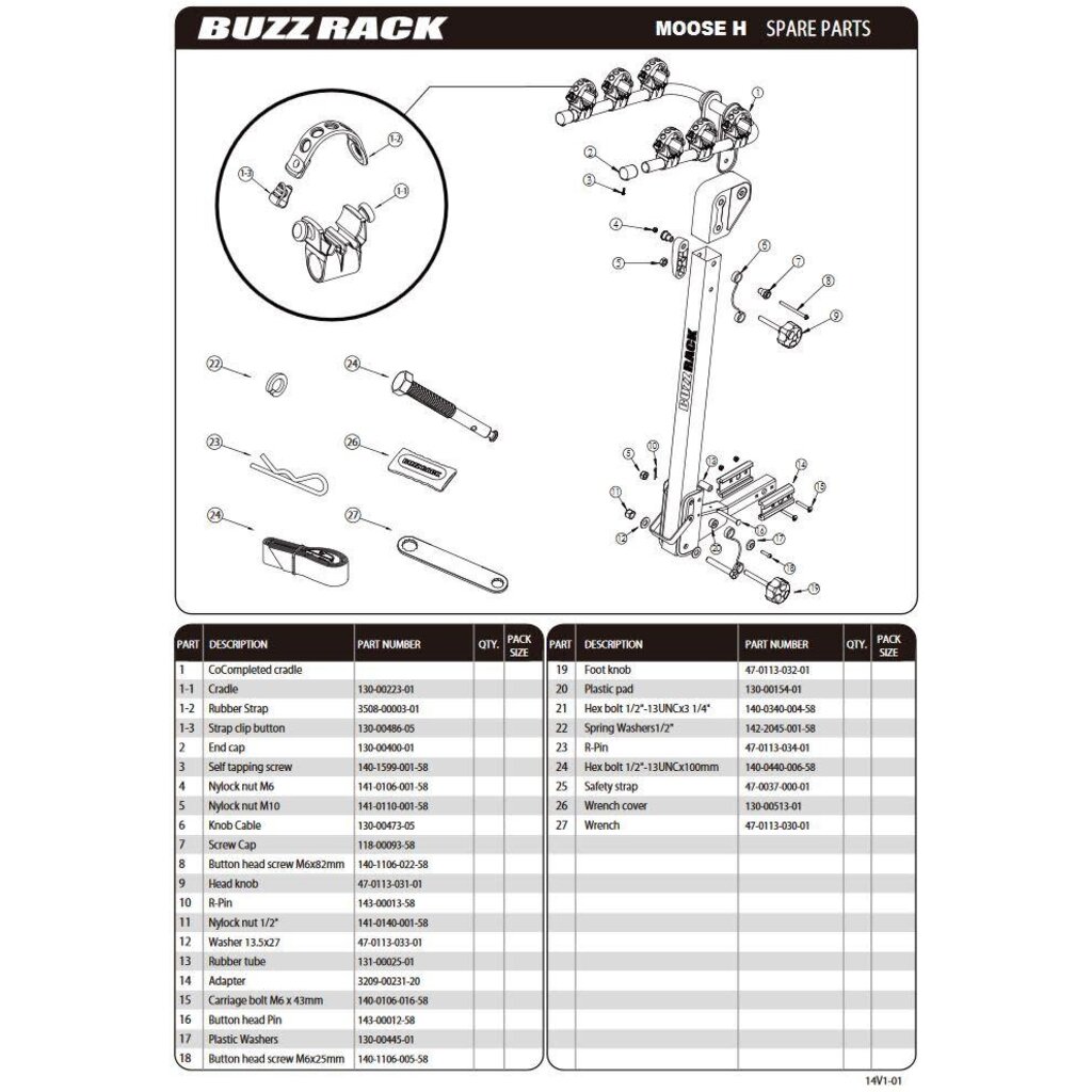 BUZZ RACKS Moose Dual Arm Rack, 4 Bike, Hitch