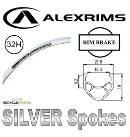 Alexrims Rear Wheel 700C/29" Alex DC19 32H P/j Silver Rim, SCREW-ON MULTI Nutted (135mm OLD) Loose Ball KK Rival Silver Hub, Mach 1 SILVER Spokes