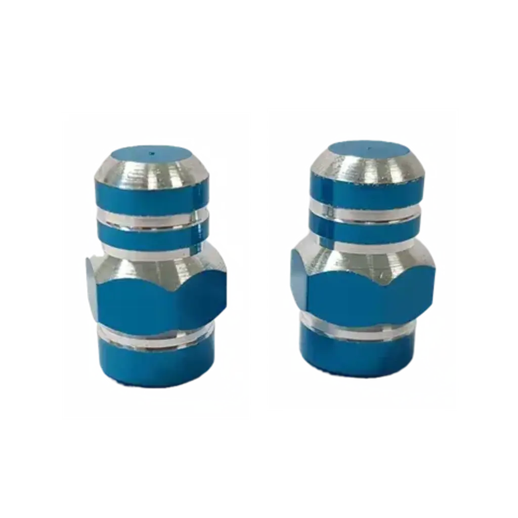 Valve Cap BLUE Alloy Nut  2pce A/V