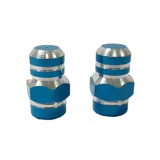Valve Cap BLUE Alloy Nut  2pce A/V