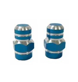 Valve Cap BLUE Alloy Nut  2pce A/V