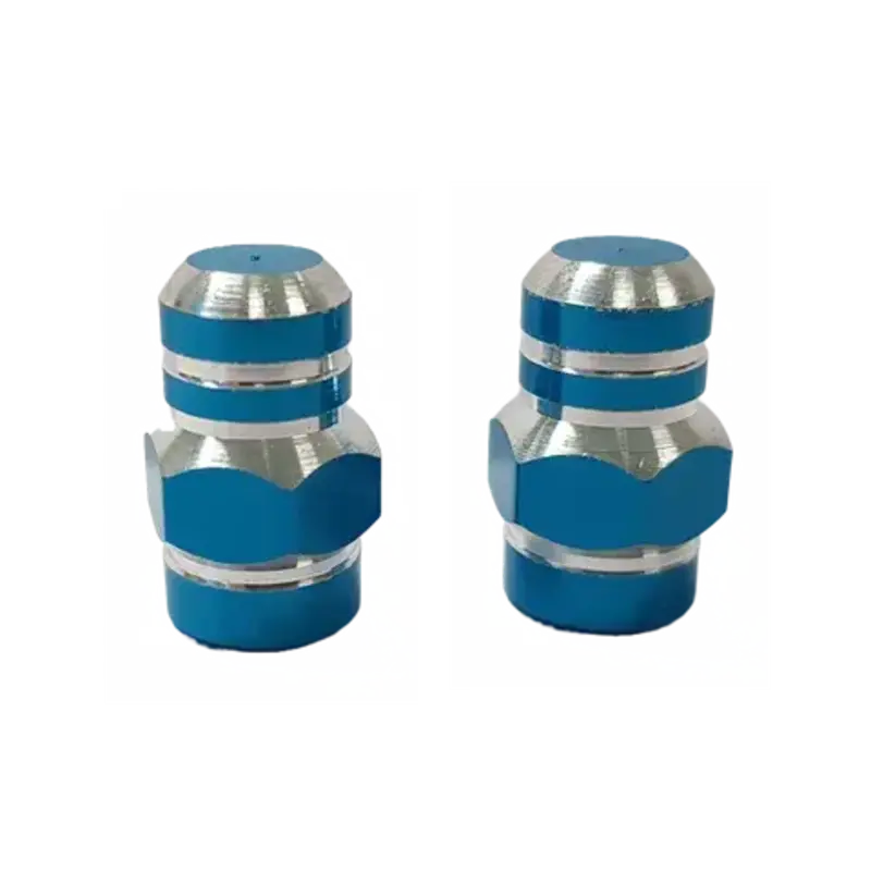 Valve Cap BLUE Alloy Nut  2pce A/V