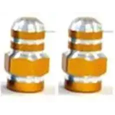 Valve Cap GOLD Alloy Nut  2pce A/V