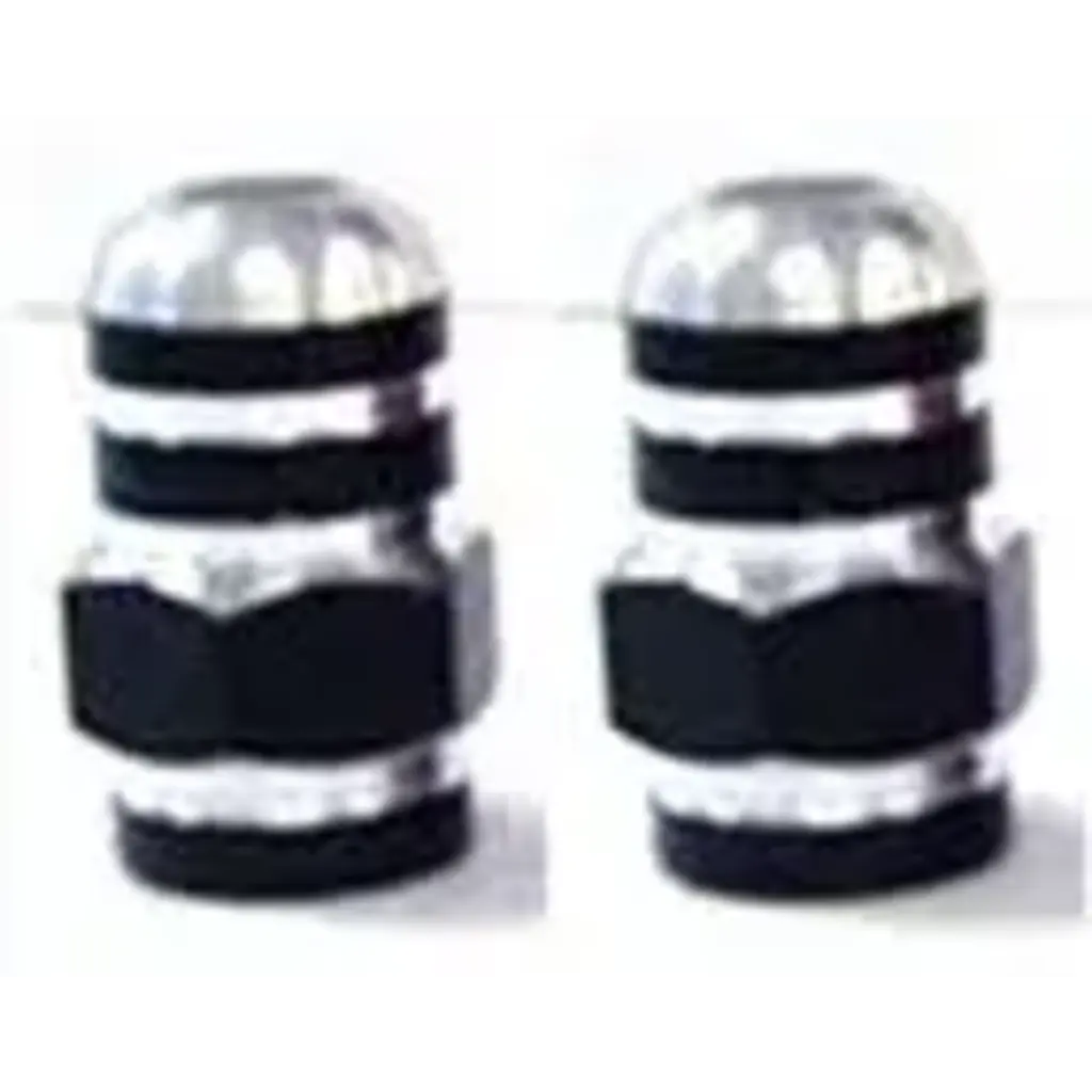 Valve Cap BLACK Alloy Nut 2pce A/V