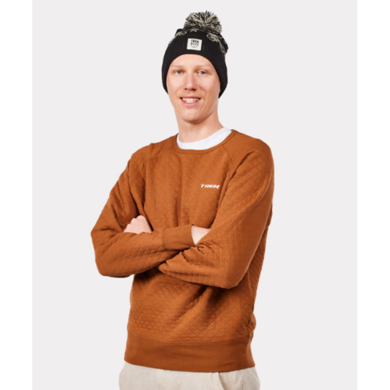 Trek Trek Quilted Crewneck Unisex Sweatshirt, Large -Brown
